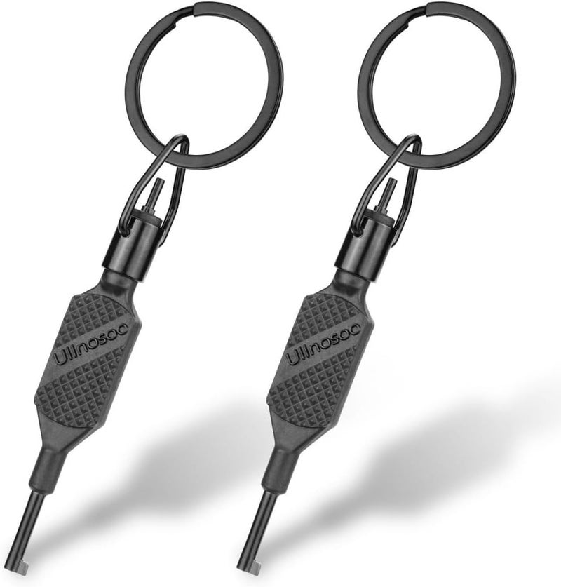Ullnosoo Flat Knurled Swivel Handcuff Key, 2 Pcs Cuff Key for Standard Handcuffs 4" with Detachable Keyring - Image 1